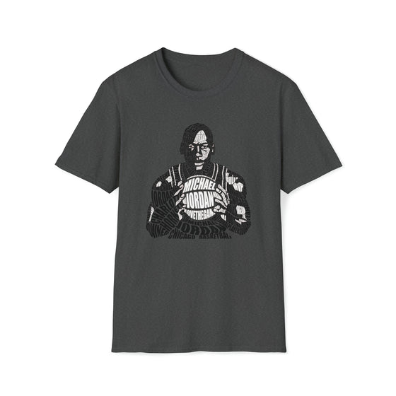Michael Jordan Basketball |  Unisex Soft Style Tee T-Shirt  | Calligram Word Design