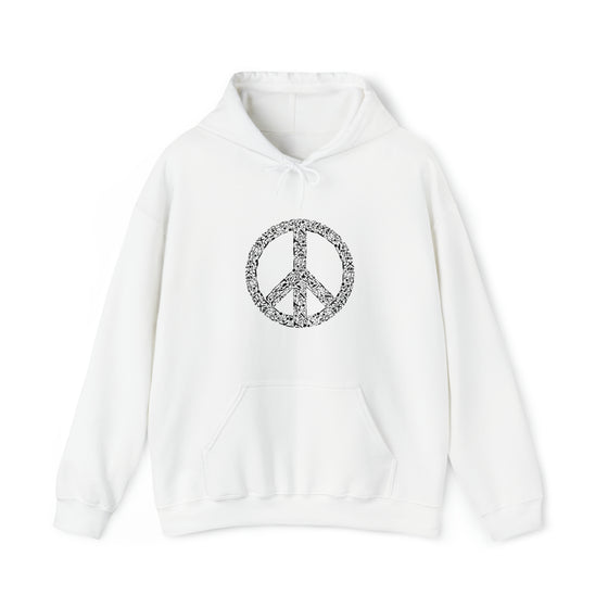 Hippie Sweatshirt | War Peace Symbol Machine| Abstract Unisex Hooded Hoodie Sweatshirt