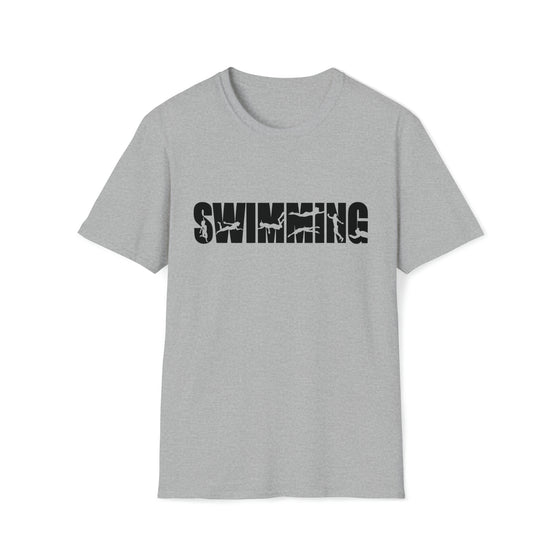 Swimming Shirt | Aquatic Swim Athlete Silhouettes | Unisex Soft Style T-Shirt