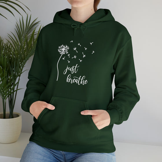 Just Breath Sweatshirt | Dandelion | Unisex Hooded Hoodie Sweatshirt