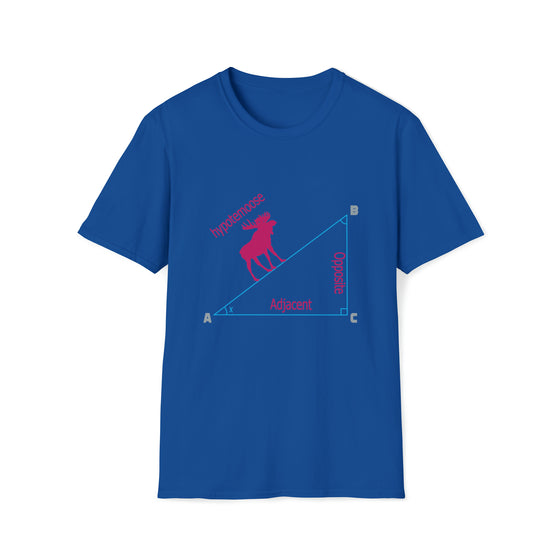 Math Teacher Shirt | Hypotemoose Hypotenuse Mathematics | Unisex Soft Style Tee T-Shirt| Science Technology