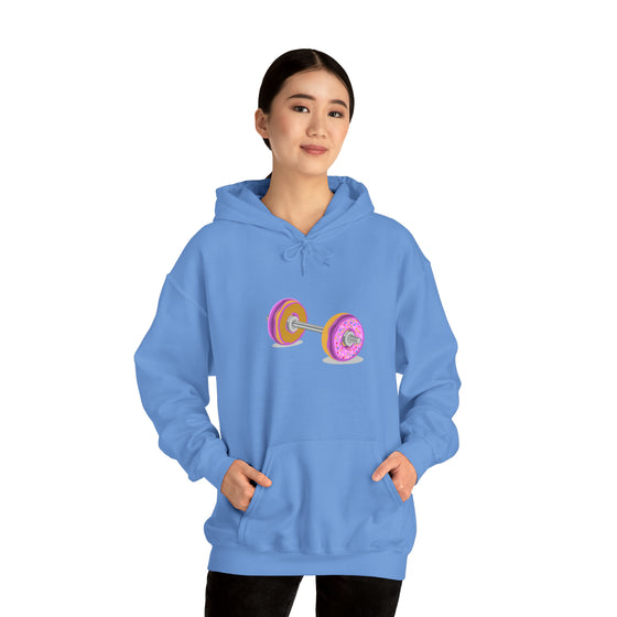 Doughnut Barbell Foodie Sweatshirt | Abstract Unisex Hooded Hoodie Sweatshirt