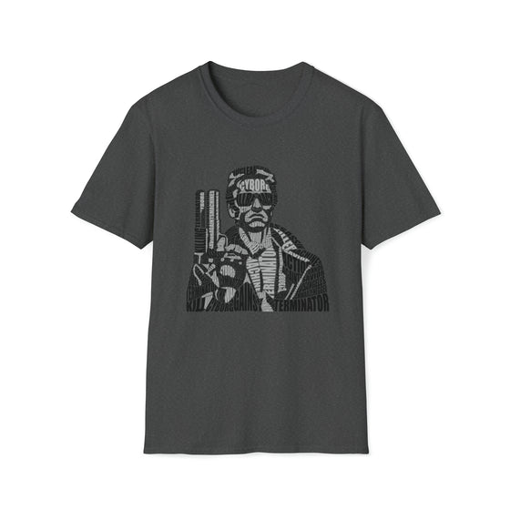 Terminator Movie | Unisex Soft Style Tee T-Shirt  | Calligram Word Design