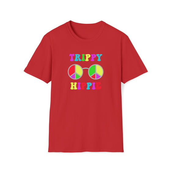 Hippie Shirt | Trippy Hippie Glasses Earth Peace Designs | Unisex Soft Style T-Shirt