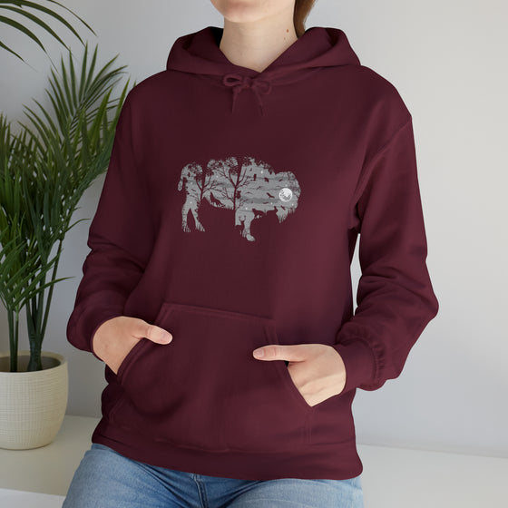 Abstract Hoodie | Wild Bison Buffalo Nature | Abstract  Unisex Hooded Hoodie Sweatshirt Boho