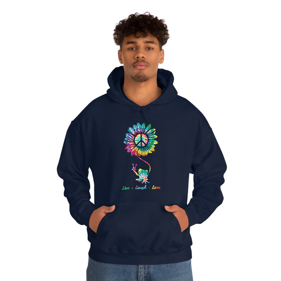 Chill Stitch – Peace Live Frog Tie-Dye - Unisex Hooded Hoodie Sweatshirt – Embrace Your Vibe