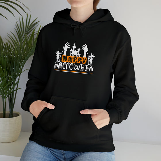 Halloween Sweatshirt | Hands Happy Halloween | Unisex Hooded Hoodie Sweatshirt