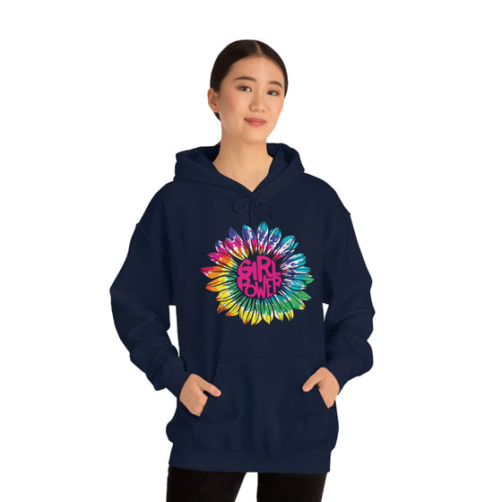 Chill Stitch – Girl Power Tie-Dye - Unisex Hooded Hoodie Sweatshirt – Embrace Your Vibe