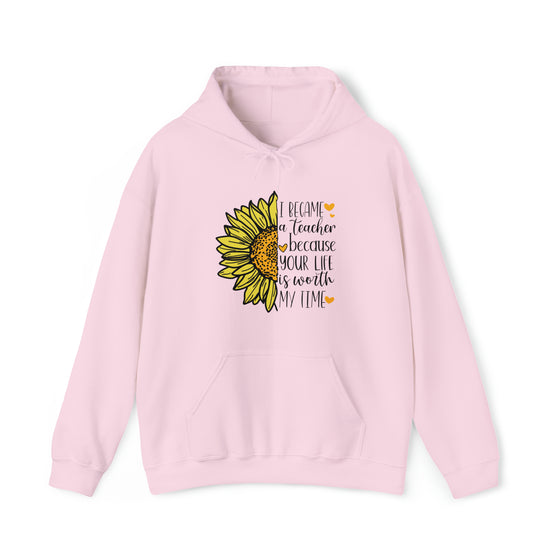 Teacher Life Sweatshirt | Teaching Become a Teacher Sunflower | Unisex Hooded Hoodie Sweatshirt