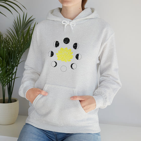 Yoga Sweatshirt | Lotus Moon Phases | Unisex Hooded Hoodie Sweatshirt | Tranquility