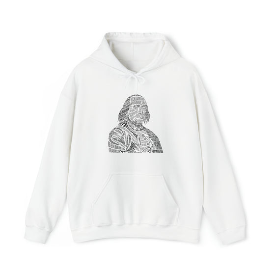 Benjamin Franklin | Unisex Hooded Hoodie Sweatshirt | Embrace Your Vibe | Calligram Word Design