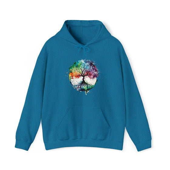 Yoga Hoodie | Tree of Life Watercolor Color Flow V1 | Unisex Hooded Hoodie Sweatshirt