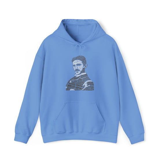 Nikola Tesla Science | Unisex Hooded Hoodie Sweatshirt  | Calligram Word Design