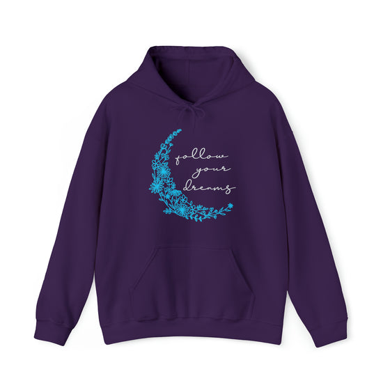 Boho Follow Your Dreams Moon Crescent | Unisex Hooded Hoodie Sweatshirt | Embrace Your Vibe