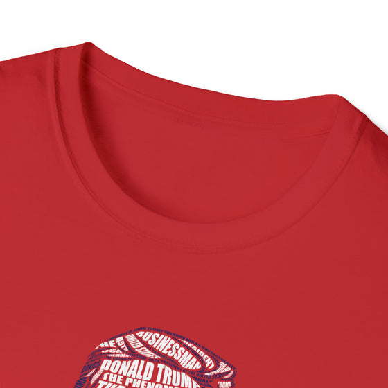 Donald Trump President | Unisex Soft Style Tee T-Shirt | Embrace Your Vibe | Calligram Word Design
