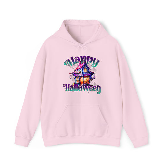 Halloween Sweatshirt | Happy Halloween Haunted House | Unisex Hooded Hoodie Sweatshirt
