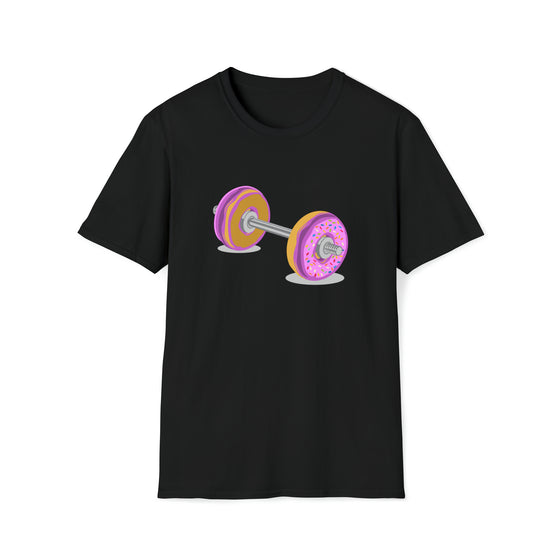 Donut Barbell Foodie Shirt | Abstract | Unisex Soft Style Tee T-Shirt