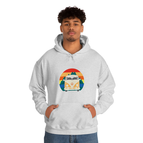 Chill Stitch – VW Van Mountains - Unisex Hooded Hoodie Sweatshirt – Embrace Your Vibe