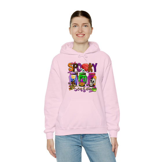 Halloween Sweatshirt | Spooky Season Specimen Jars | Unisex Hooded Hoodie Sweatshirt