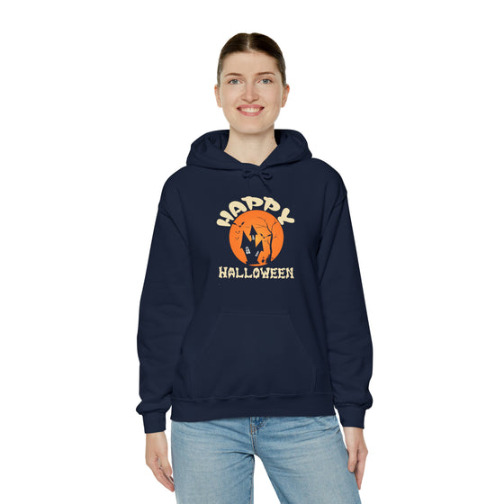 Halloween Sweatshirt | Happy Halloween House | Unisex Hooded Hoodie Sweatshirt