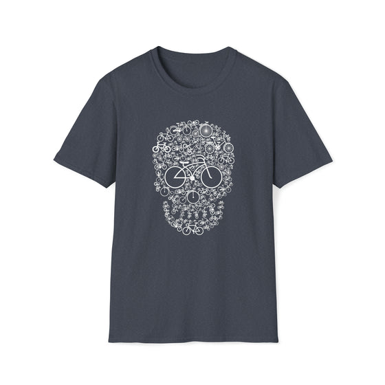 Bike Skull Biking MTB Mountain Biking | Abstract | Minimalist | Modern | Unisex Soft Style Tee T-Shirt | Embrace Your Vibe