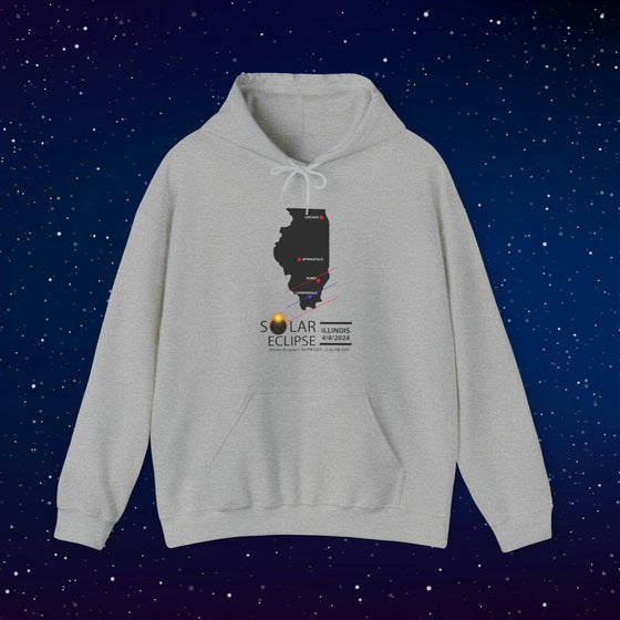 ILLINOIS Total Solar Eclipses April 8  2024  Total Eclipse | Unisex Hooded Hoodie Sweatshirt |  Embrace Your Vibe | Astronomy