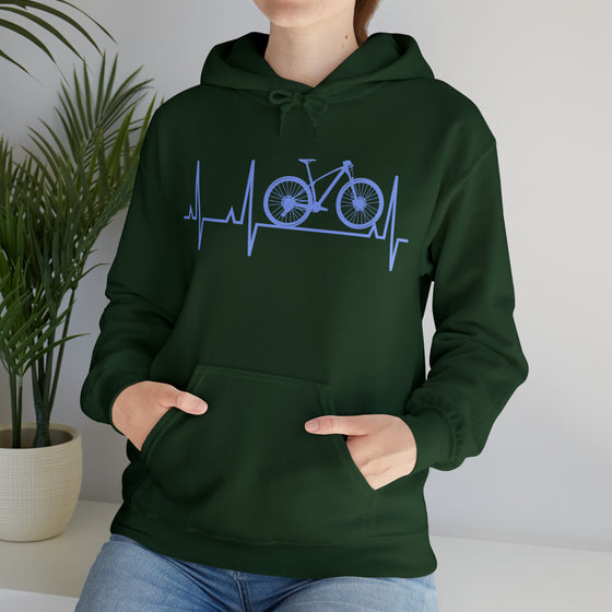 Bike Sweatshirt | MTB Mountain Bike Heartbeat Biking | Unisex Hooded Hoodie Sweatshirt | Embrace Your Vibe