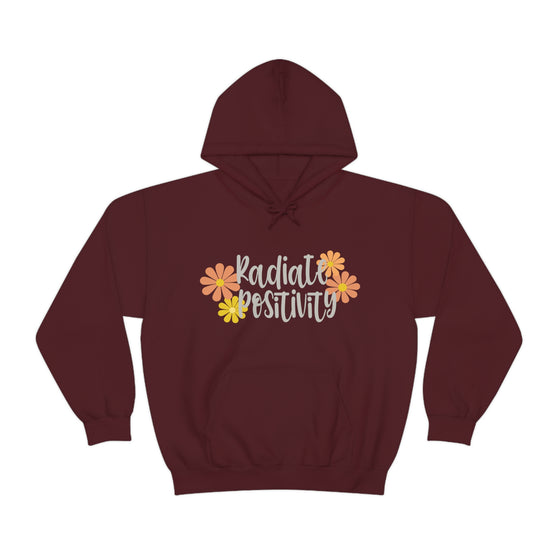 Chill Stitch – Radiate Positivity - Unisex Hooded Hoodie Sweatshirt – Embrace Your Vibe
