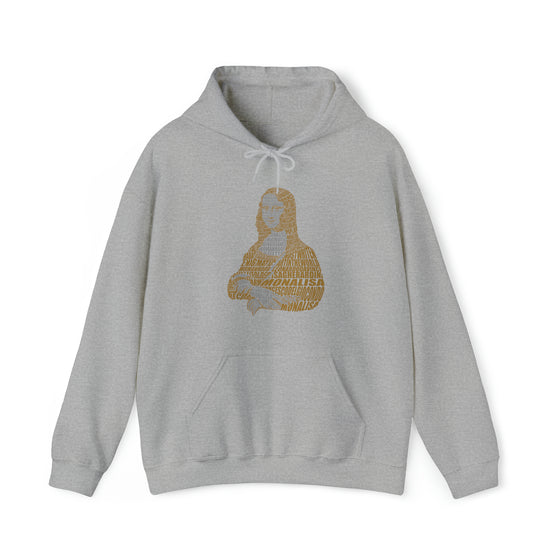 Mona Lisa France | Unisex Hooded Hoodie Sweatshirt  | Calligram Word Design