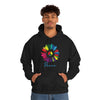 Chill Stitch – Sunflower Rainbow Peace - Unisex Hooded Hoodie Sweatshirt – Embrace Your Vibe