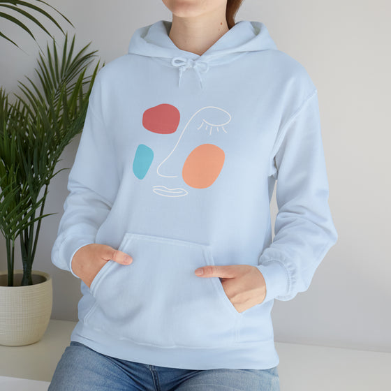 Abstract Face Mascara Shapes V22 Face Paint Line Art | Abstract | Minimalist | Modern  Unisex Hooded Hoodie Sweatshirt