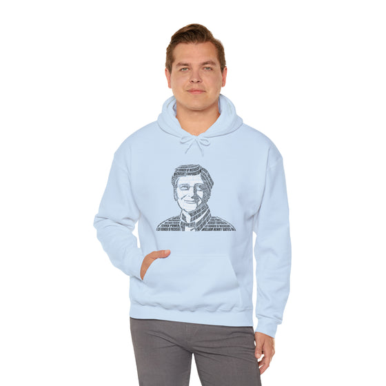 Bill Gates | Unisex Hooded Hoodie Sweatshirt | Embrace Your Vibe | Calligram Word Design