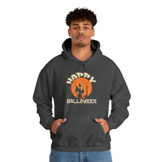 Halloween Sweatshirt | Happy Halloween House | Unisex Hooded Hoodie Sweatshirt