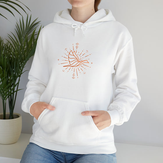 Abstract Shapes V36 Mystical Bird | Abstract | Minimalist | Modern  Unisex Hooded Hoodie Sweatshirt | Embrace Your Vibe