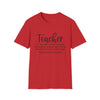 Teacher Shirt | Teacher Definition Educator | Gift for Teachers | Unisex Soft Style Tee T-Shirt