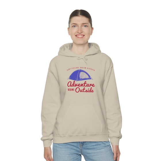 Chill Stitch – Outside Your Tent Adventure - Unisex Hooded Hoodie Sweatshirt – Embrace Your Vibe