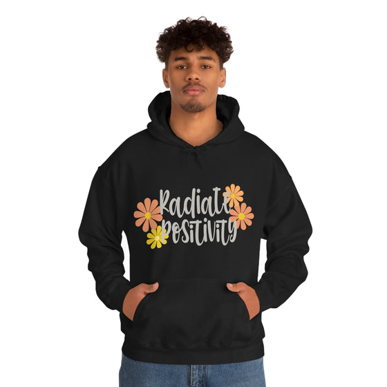 Chill Stitch – Radiate Positivity - Unisex Hooded Hoodie Sweatshirt – Embrace Your Vibe