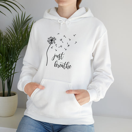 Just Breath Sweatshirt | Dandelion | Unisex Hooded Hoodie Sweatshirt