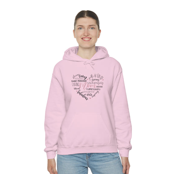 Chill Stitch – Mom Heart Descriptions - Unisex Hooded Hoodie Sweatshirt – Embrace Your Vibe