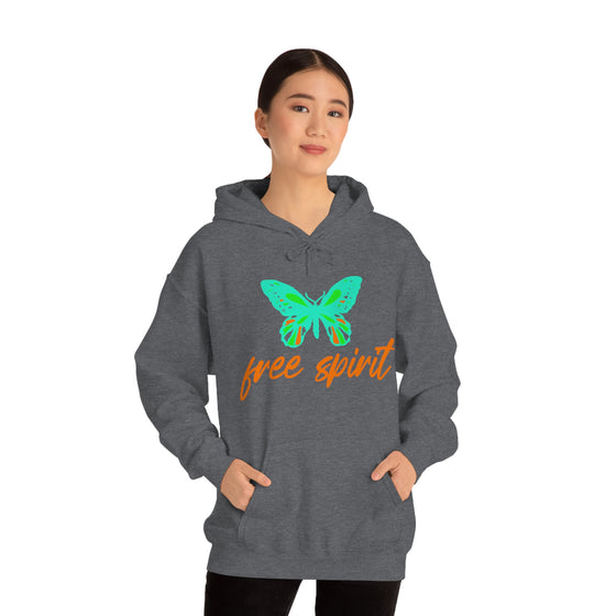 Chill Stitch – Free Spirit Butterfly - Unisex Hooded Hoodie Sweatshirt – Embrace Your Vibe