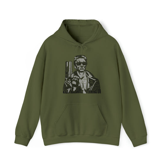 Terminator Movie | Unisex Hooded Hoodie Sweatshirt  | Calligram Word Design