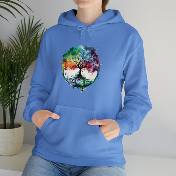 Yoga Hoodie | Tree of Life Watercolor Color Flow V1 | Unisex Hooded Hoodie Sweatshirt