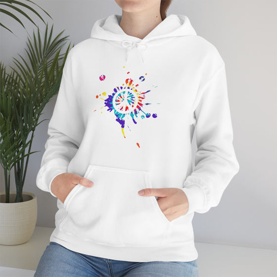 Chill Stitch – Peace Sign Color Splat - Unisex Hooded Hoodie Sweatshirt – Embrace Your Vibe