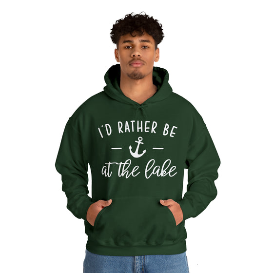 Rather Be at Lake Boating Sweatshirt | Unisex Hooded Hoodie Sweatshirt