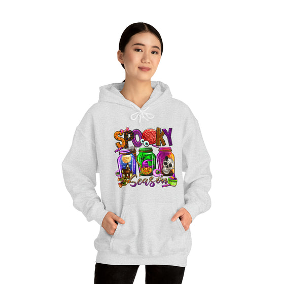 Halloween Sweatshirt | Spooky Season Specimen Jars | Unisex Hooded Hoodie Sweatshirt