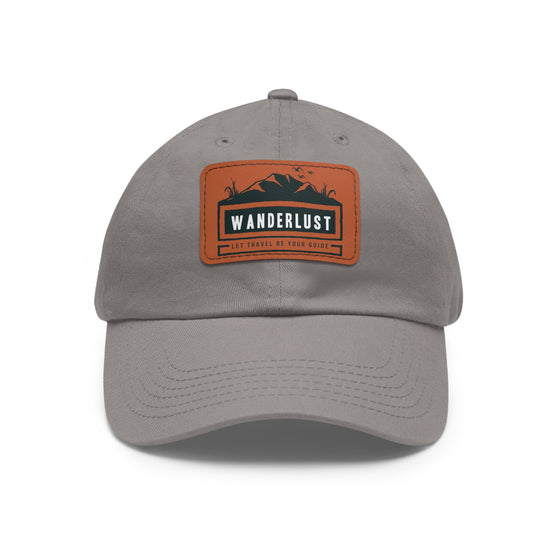 Hat Cap | Wanderlust Travel Leather Patch Baseball Cap