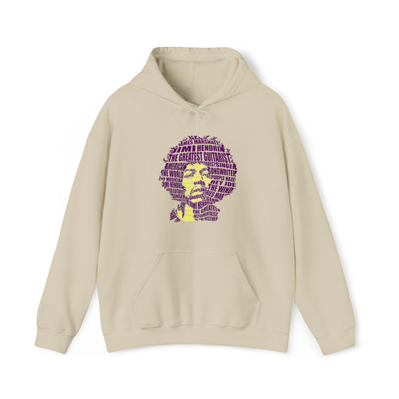 Jimmy Hendrix | Unisex Hooded Hoodie Sweatshirt | Calligram Word Design