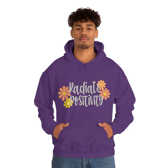 Chill Stitch – Radiate Positivity - Unisex Hooded Hoodie Sweatshirt – Embrace Your Vibe