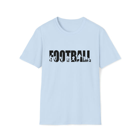 Football Gridiron Shirt | Sporting Name Athlete Silhouettes | Unisex Soft Style T-Shirt