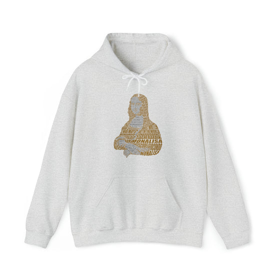 Mona Lisa France | Unisex Hooded Hoodie Sweatshirt  | Calligram Word Design